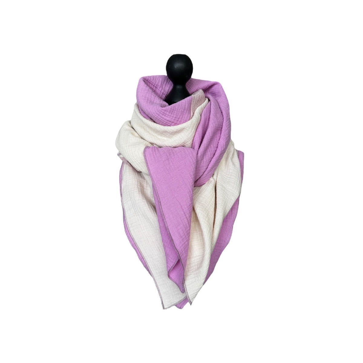 BIO Musselinschal beige/blassrosa/pink