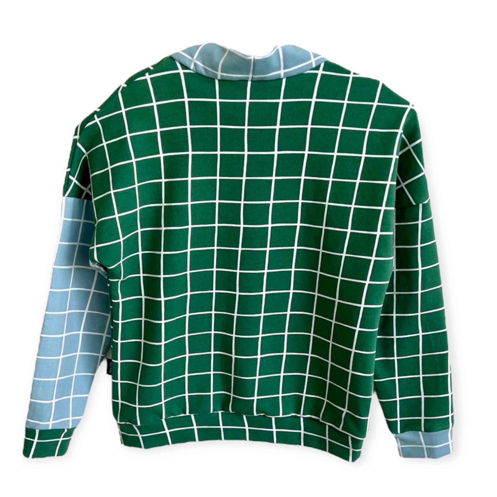 BIO Sweatpullover Grid grün