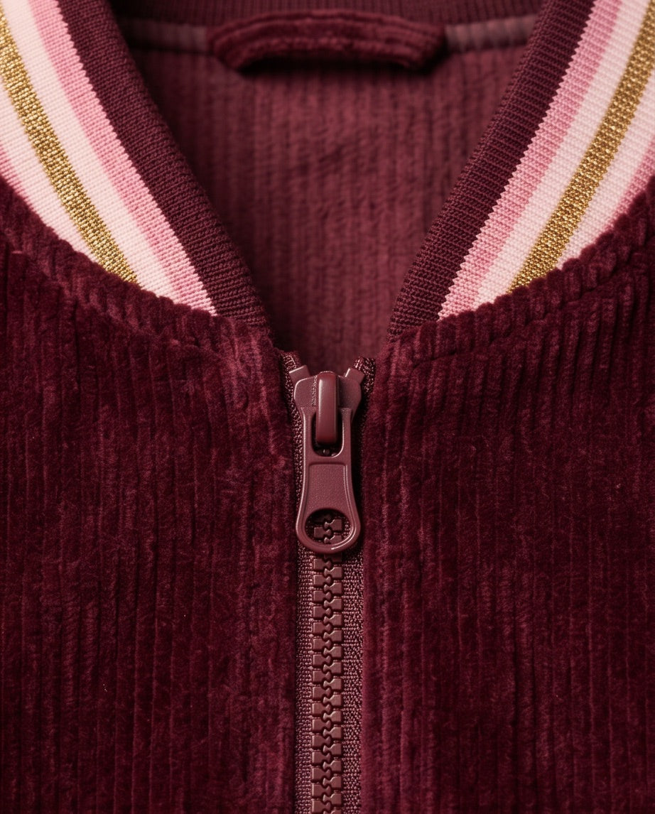 BIO Damen Blouson Cord Jersey bordeaux