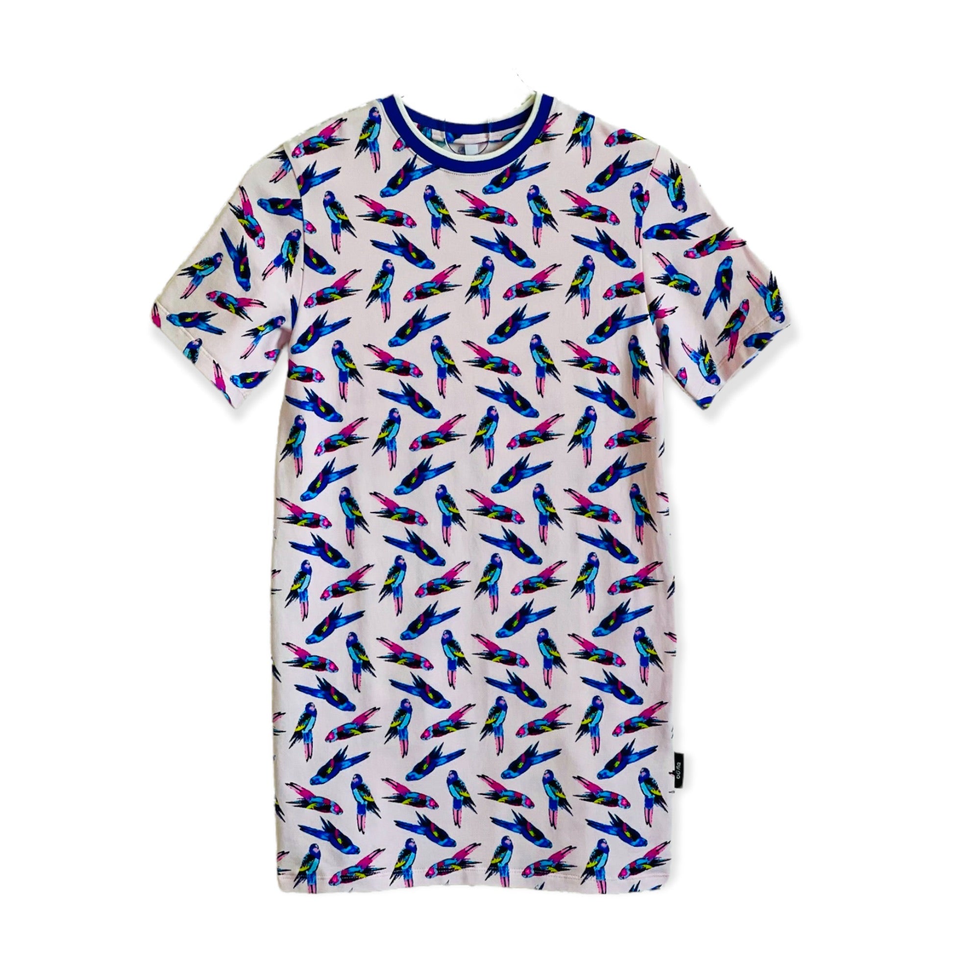 Shirtkleid rosa Vögel