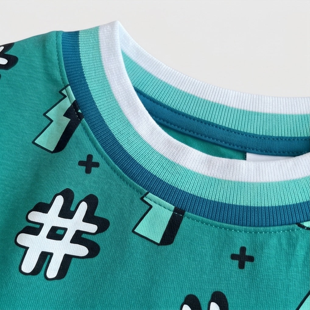 BIO Shirtkleid Hashtag dunkelmint