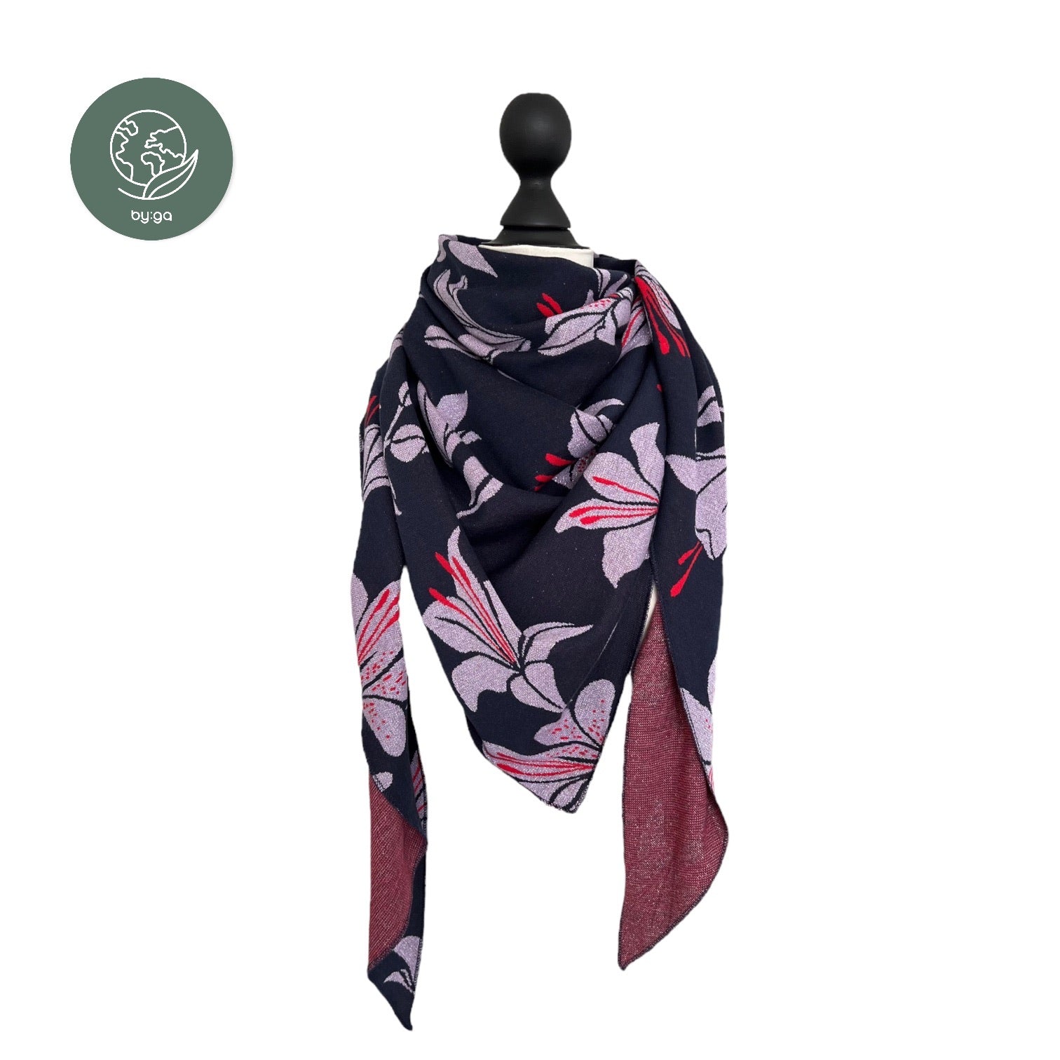 Bio Jacquard Dreieckstuch Lilien violett