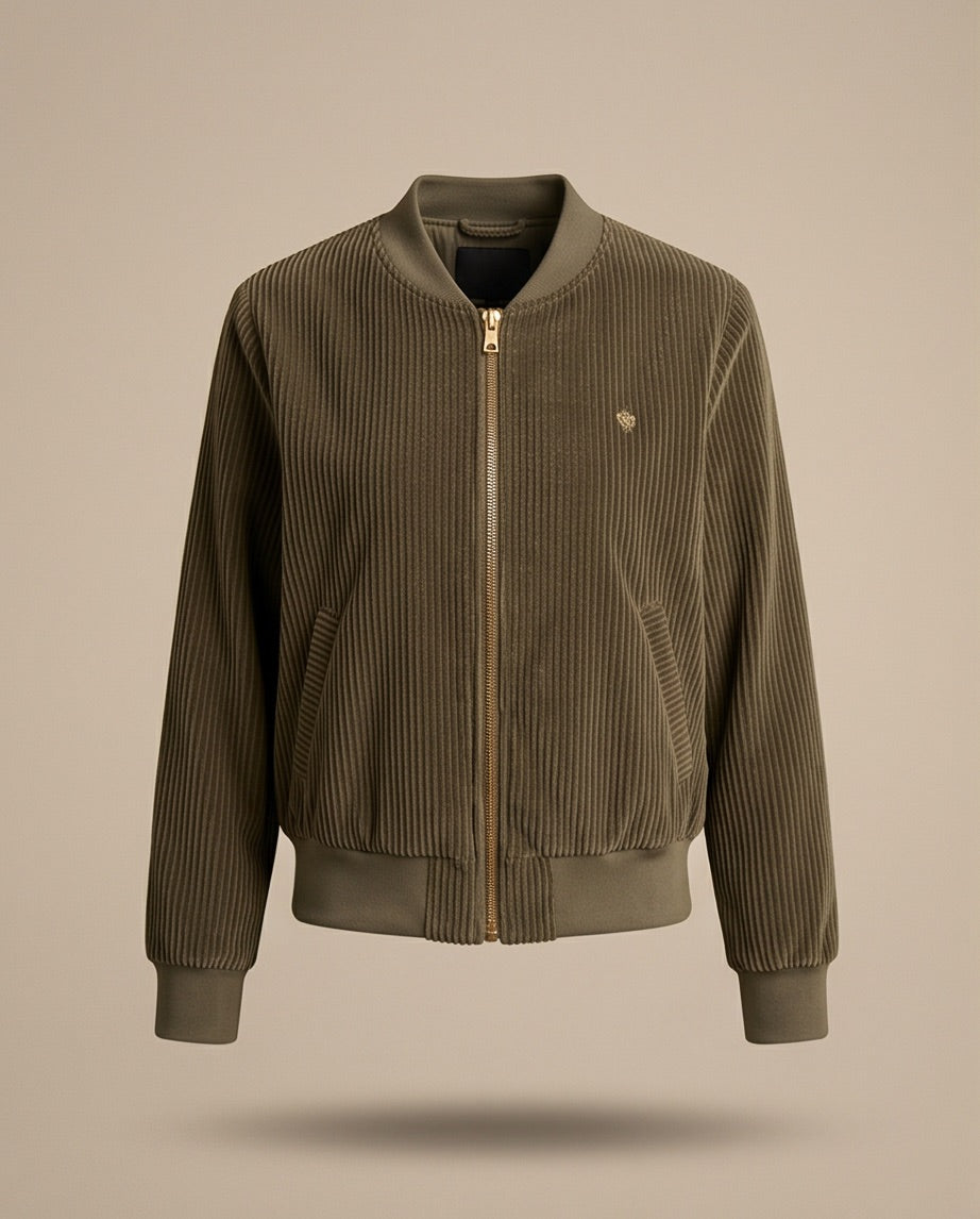 BIO Damen Blouson Cord Jersey khaki