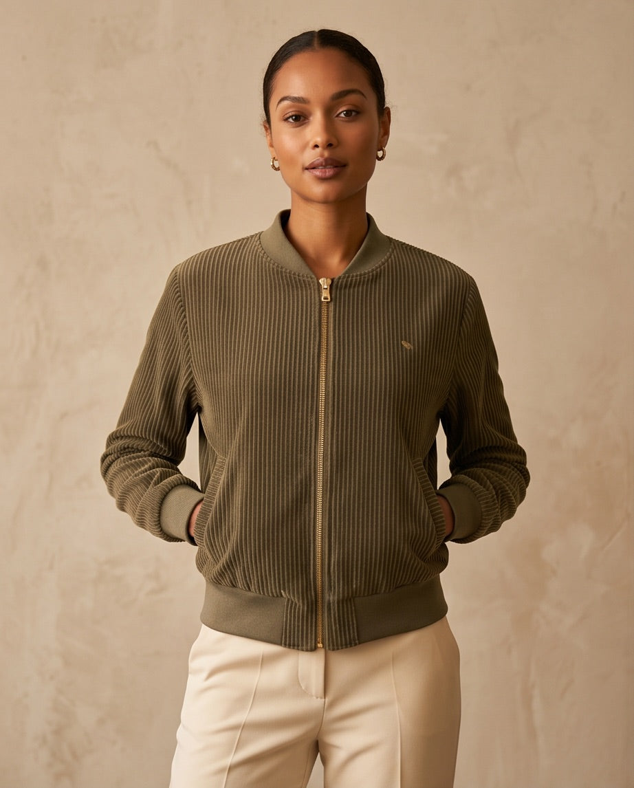 BIO Damen Blouson Cord Jersey khaki