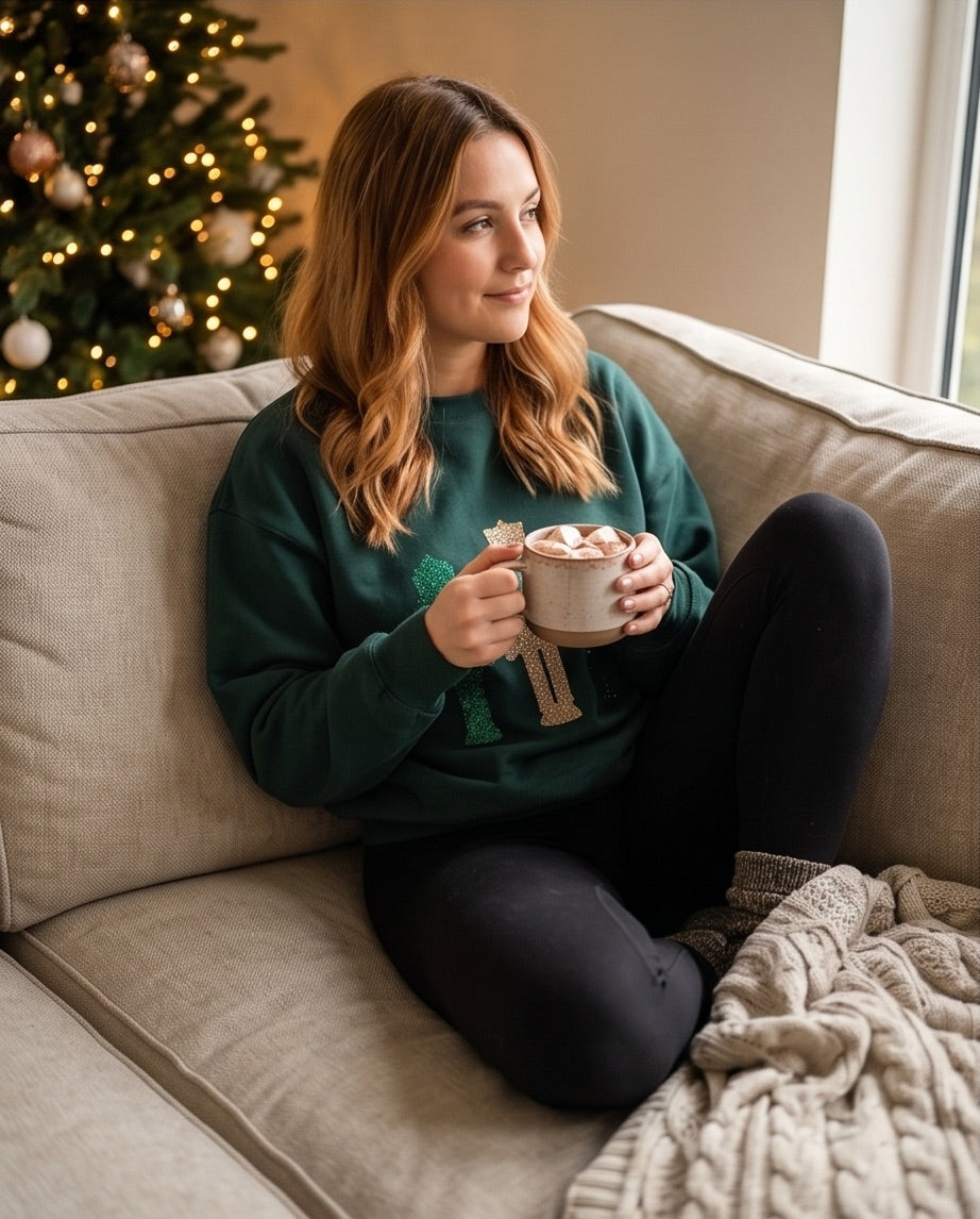 BIO Weihnachtspullover smaragd