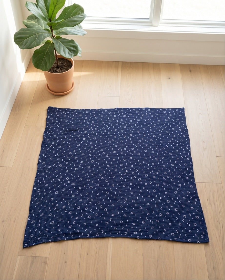 BIO Musselin Babydecke weisser Aufdruck div. Farben - By:ga Mode