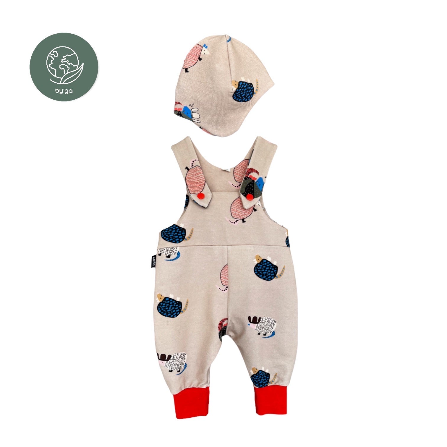 BIO Babyset Latzhose & Mütze Gürteltier