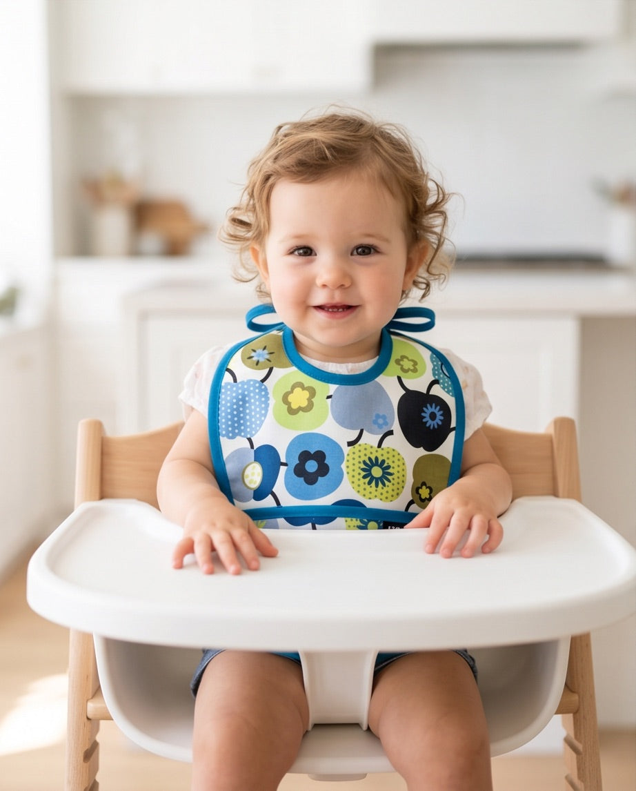 Baby Lätzli mini Äpfel blau