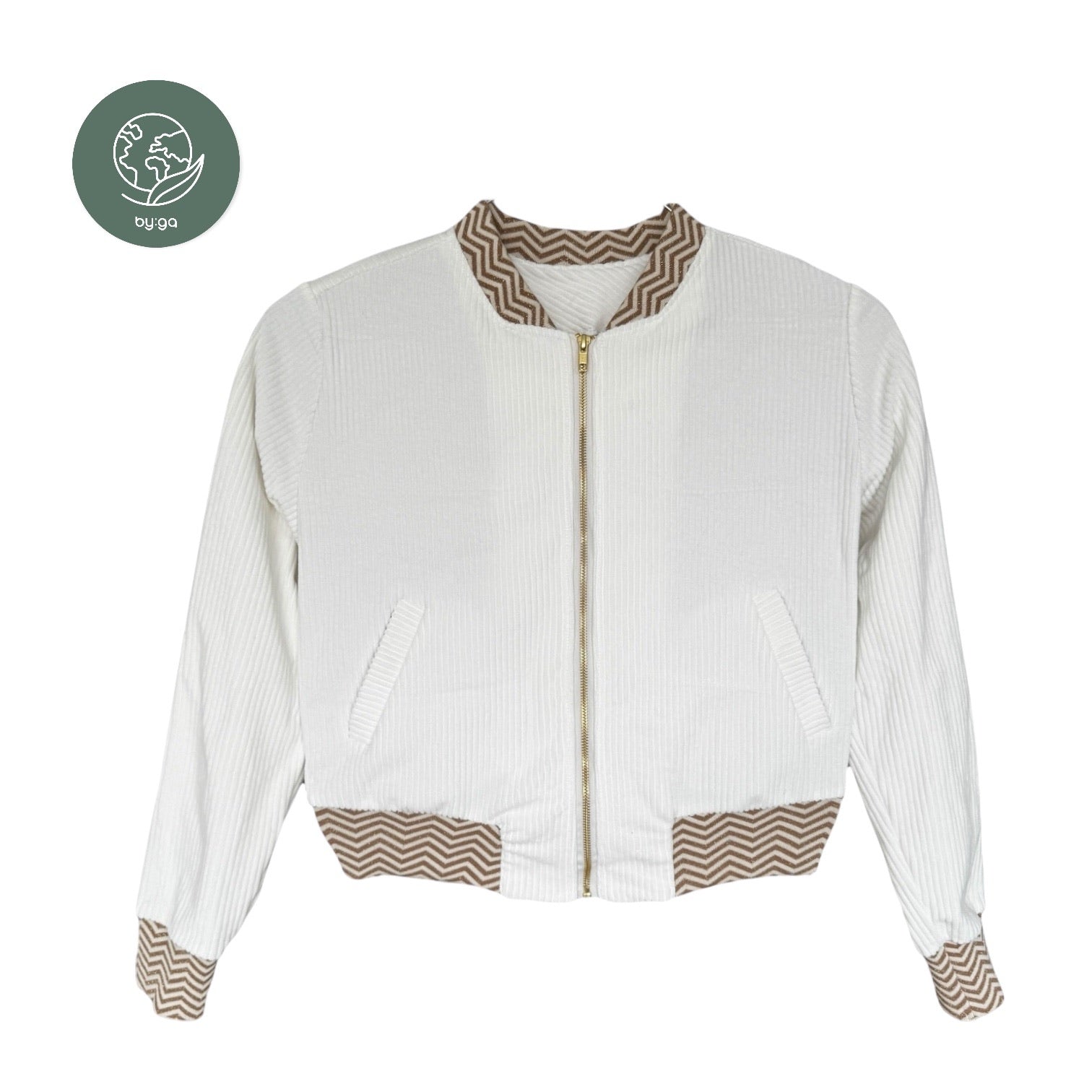 BIO Damen Blouson Cord Jersey wollweiss