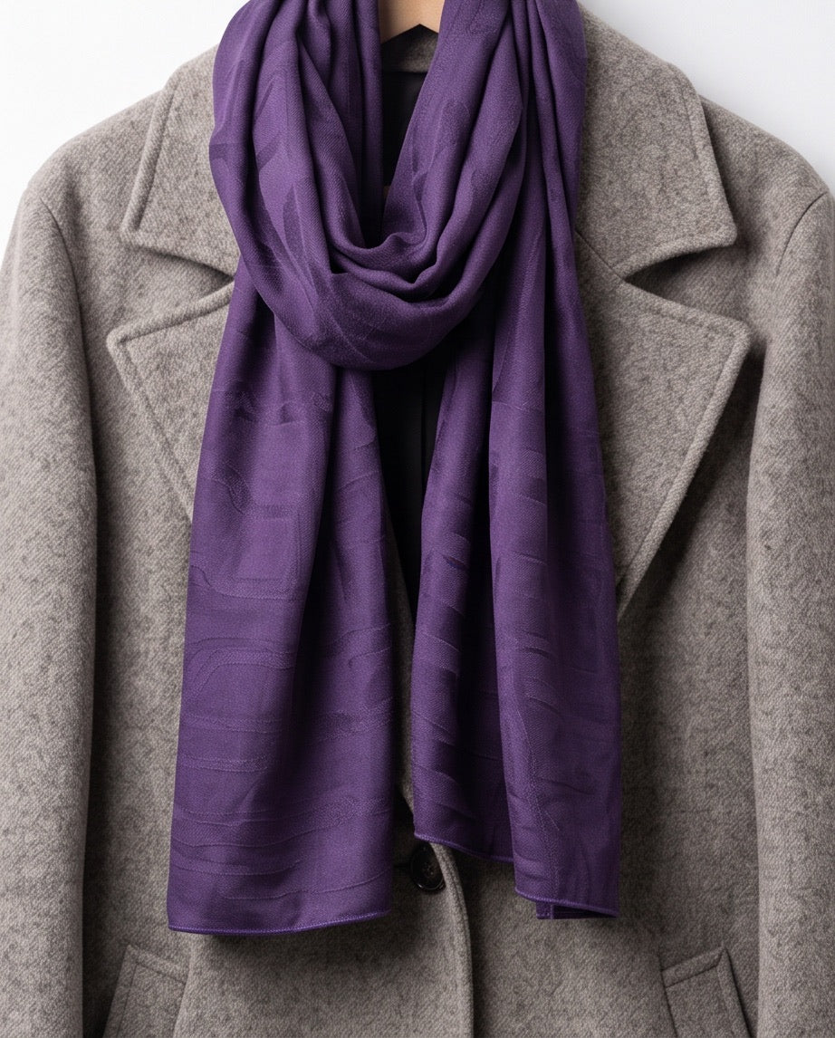 Schal uni violett Struktur
