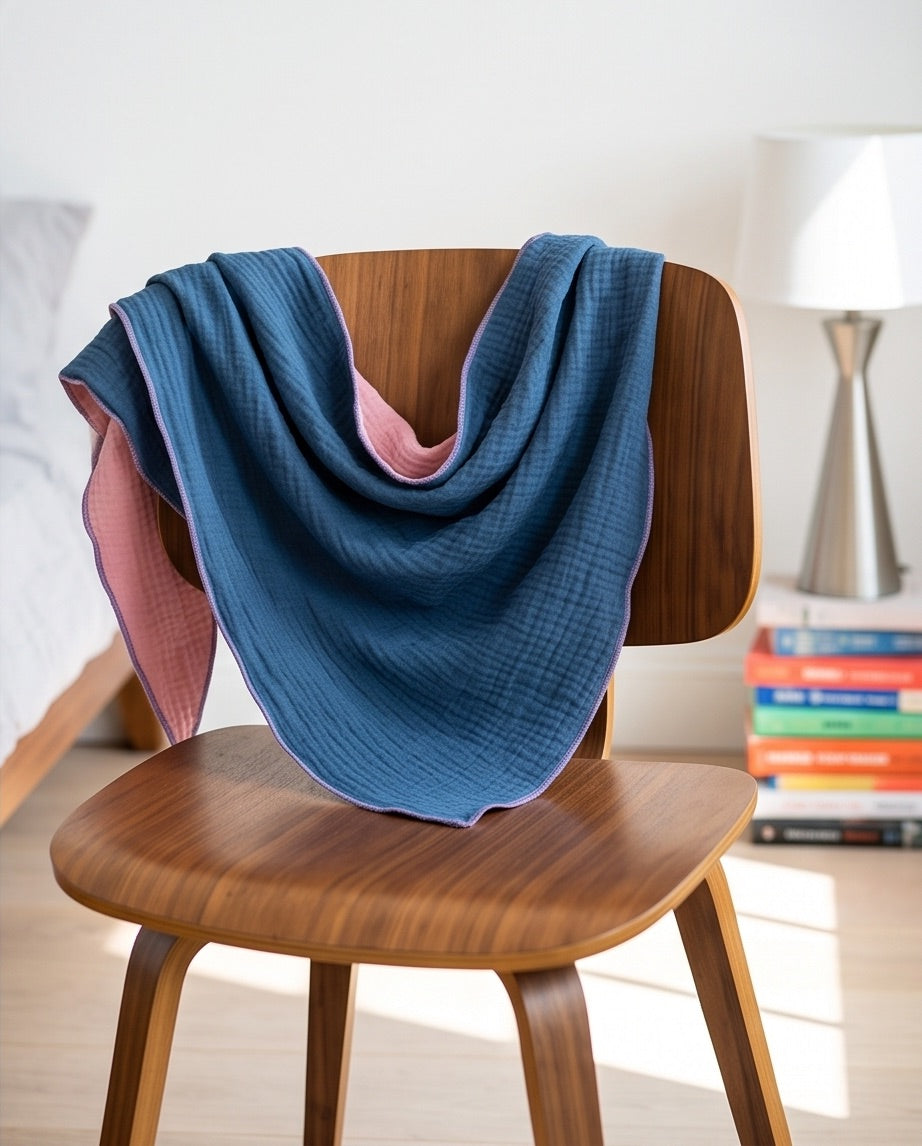 BIO Dreieckstuch rosa/blau