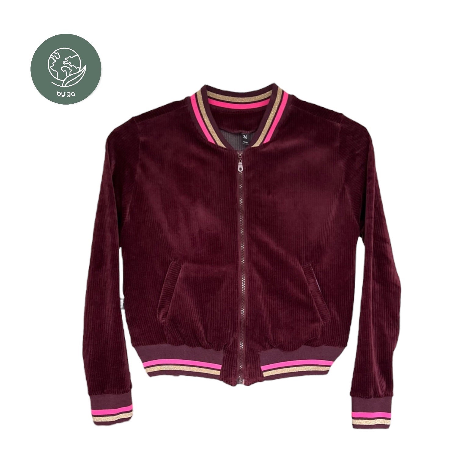 BIO Damen Blouson Cord Jersey bordeaux