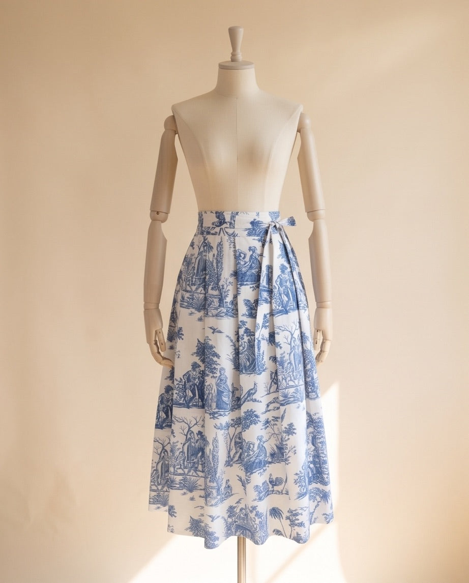 Wickelrock Toile blau weiss