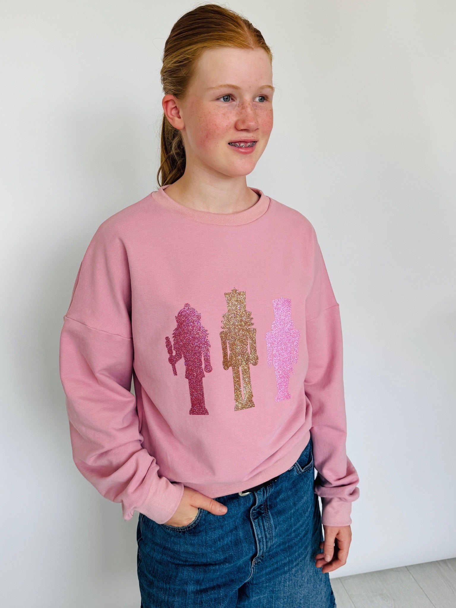 BIO Weihnachtspullover rosa