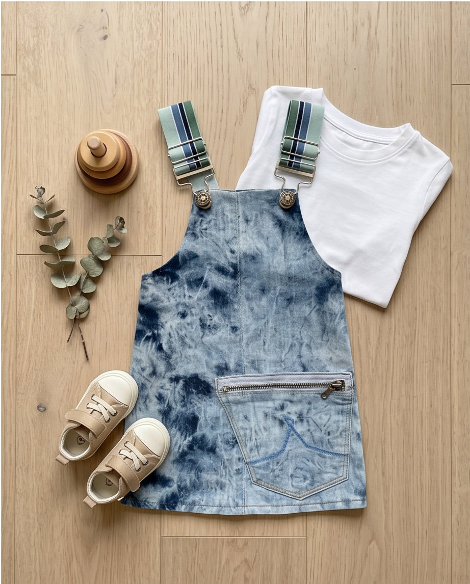 BIO Jeans Latzrock 74/80 blau