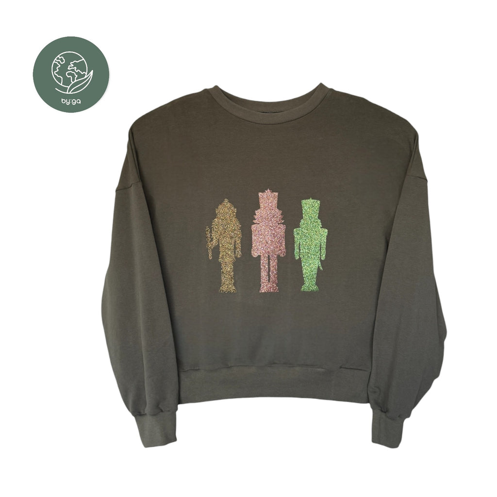 BIO Weihnachtspullover olive