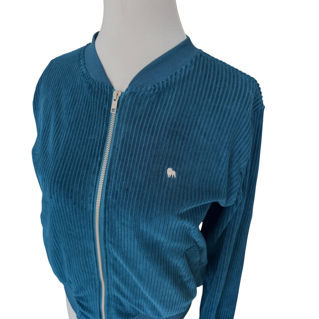 BIO Damen Blouson Cord Jersey petrol