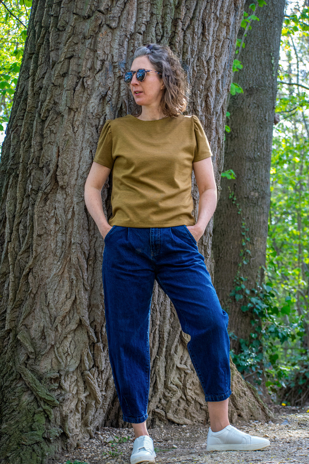 T-Shirt Puffärmel senf