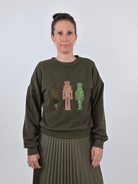 BIO Weihnachtspullover olive