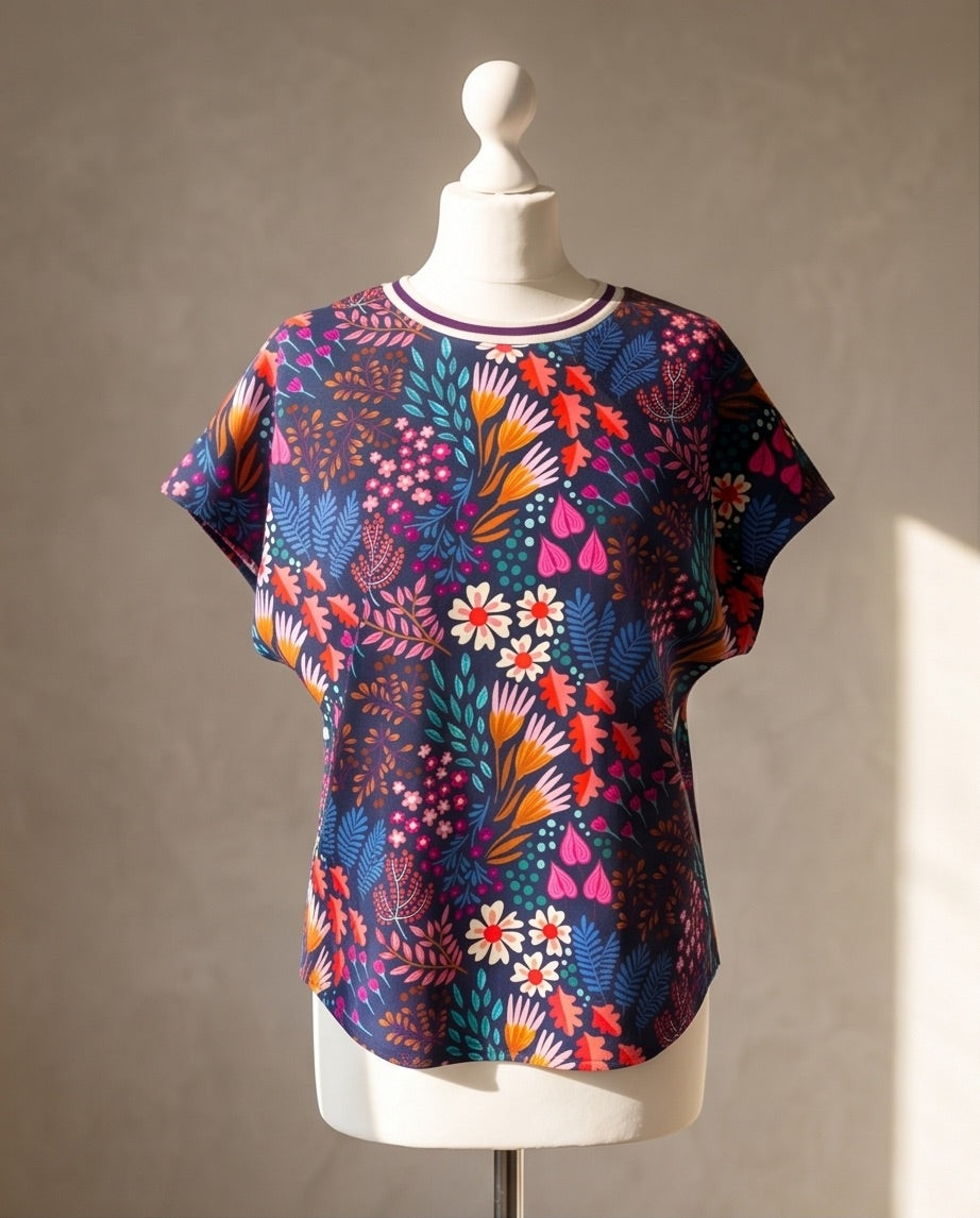 BIO Damen T-Shirt Blumen einteilig