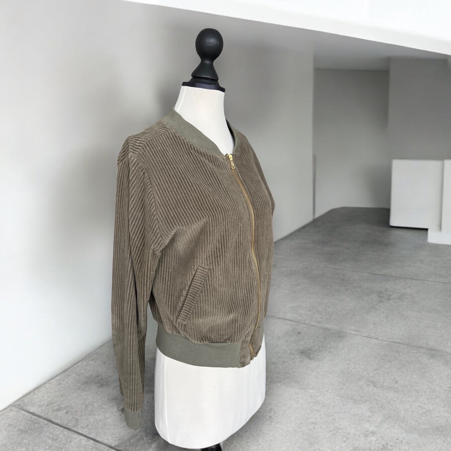 BIO Damen Blouson Cord Jersey khaki