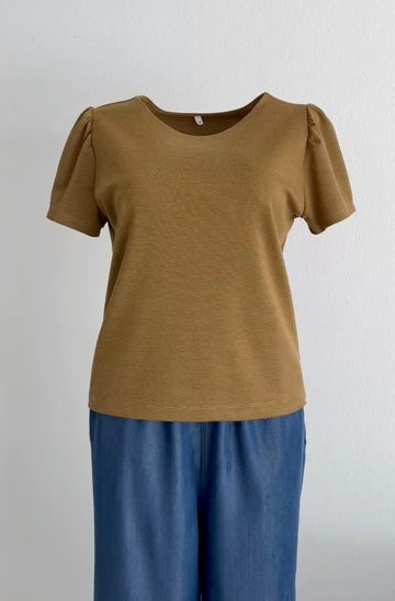 T-Shirt Puffärmel senf