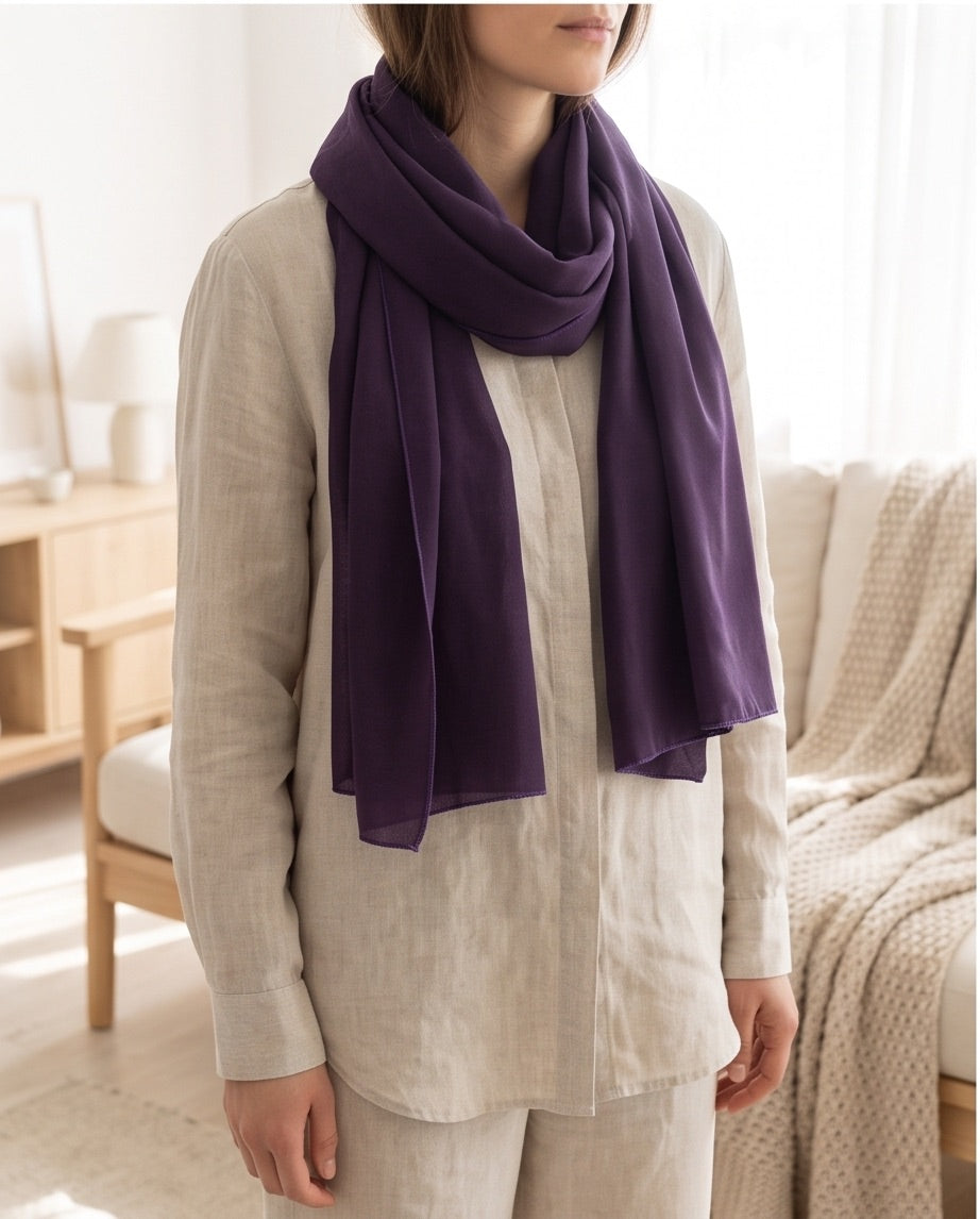Schal uni violett