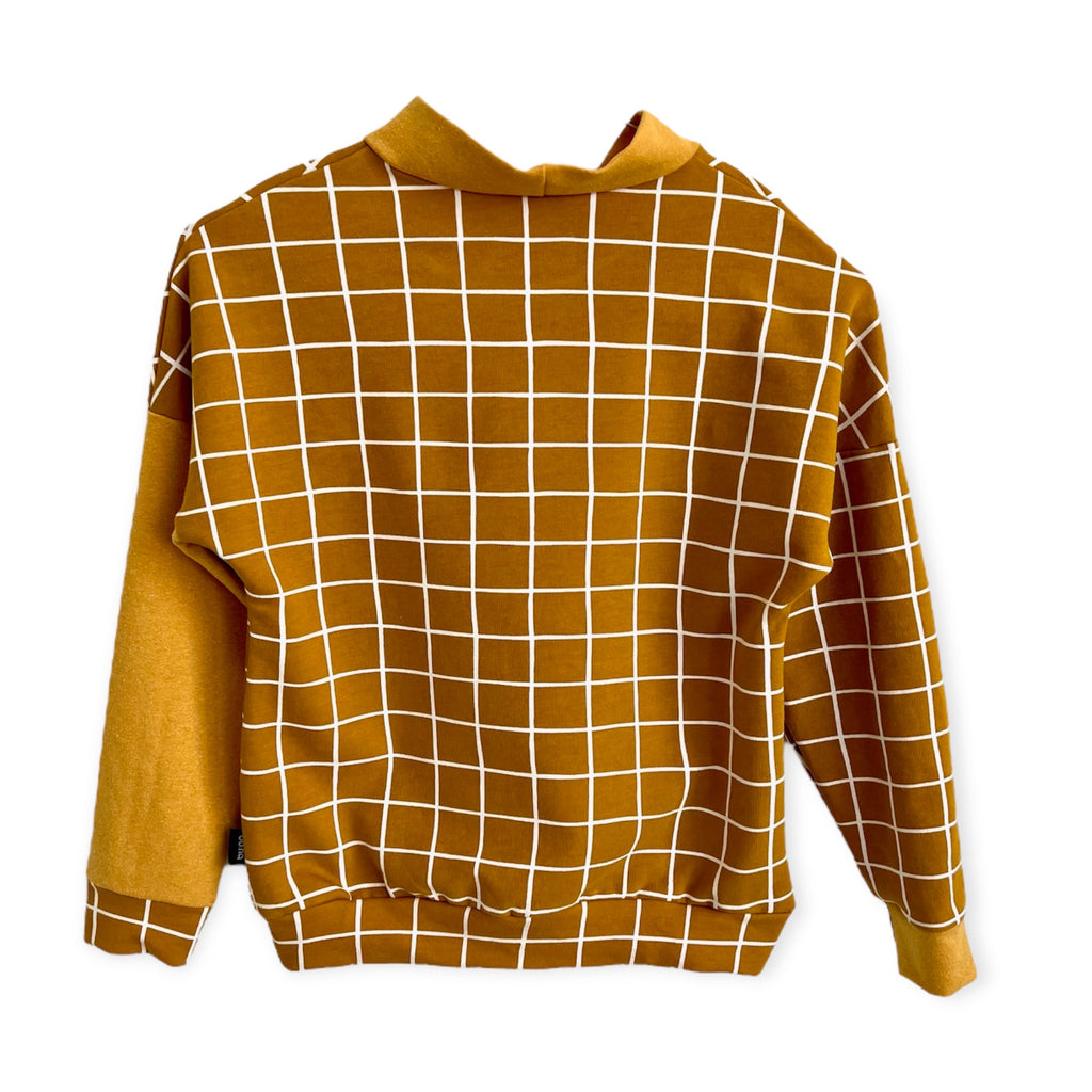 BIO Sweatpullover Grid gelb