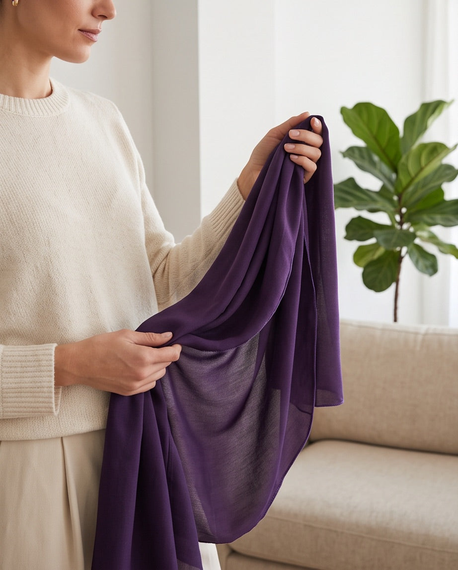 Schal uni violett