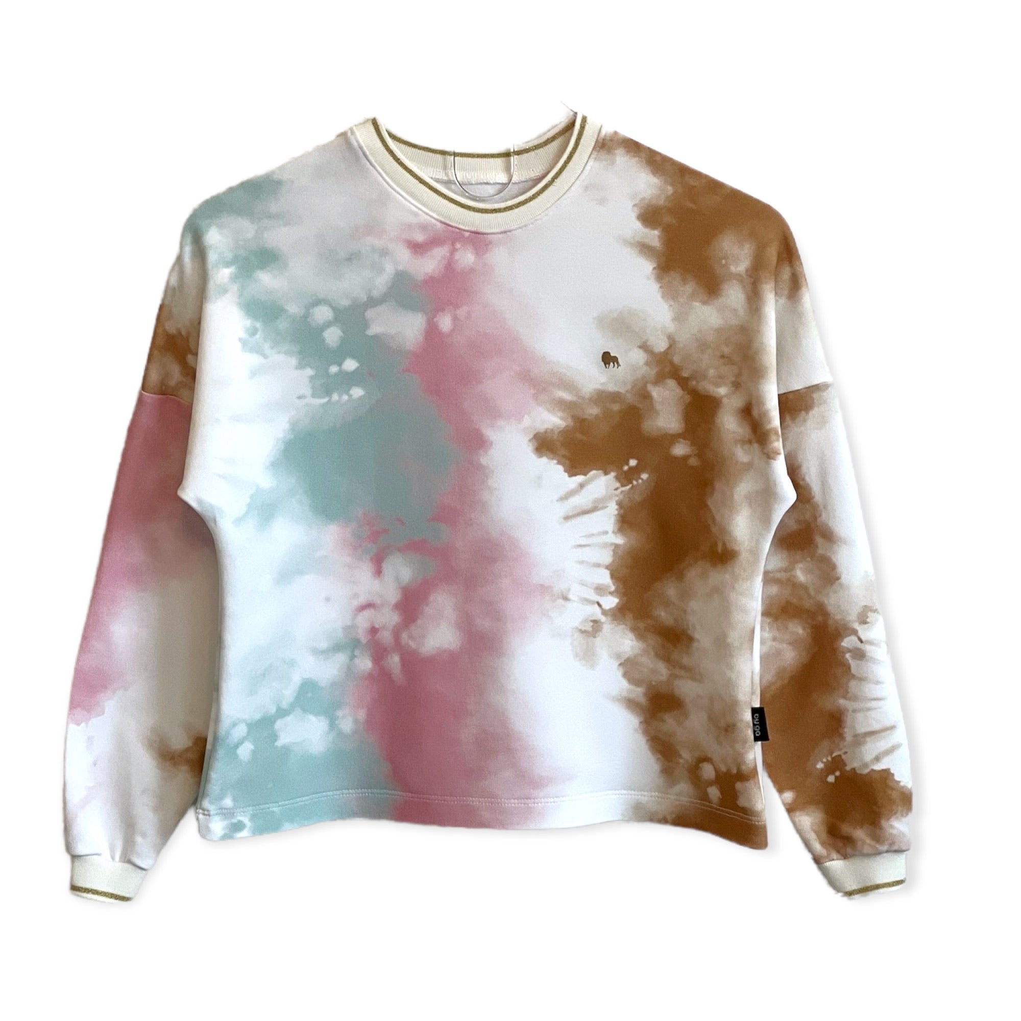 Sweatshirt Batik weiss/blau/rosa