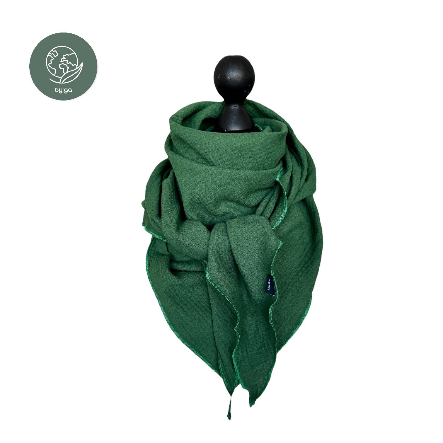 BIO Musselin Dreieckstuch tannengrün