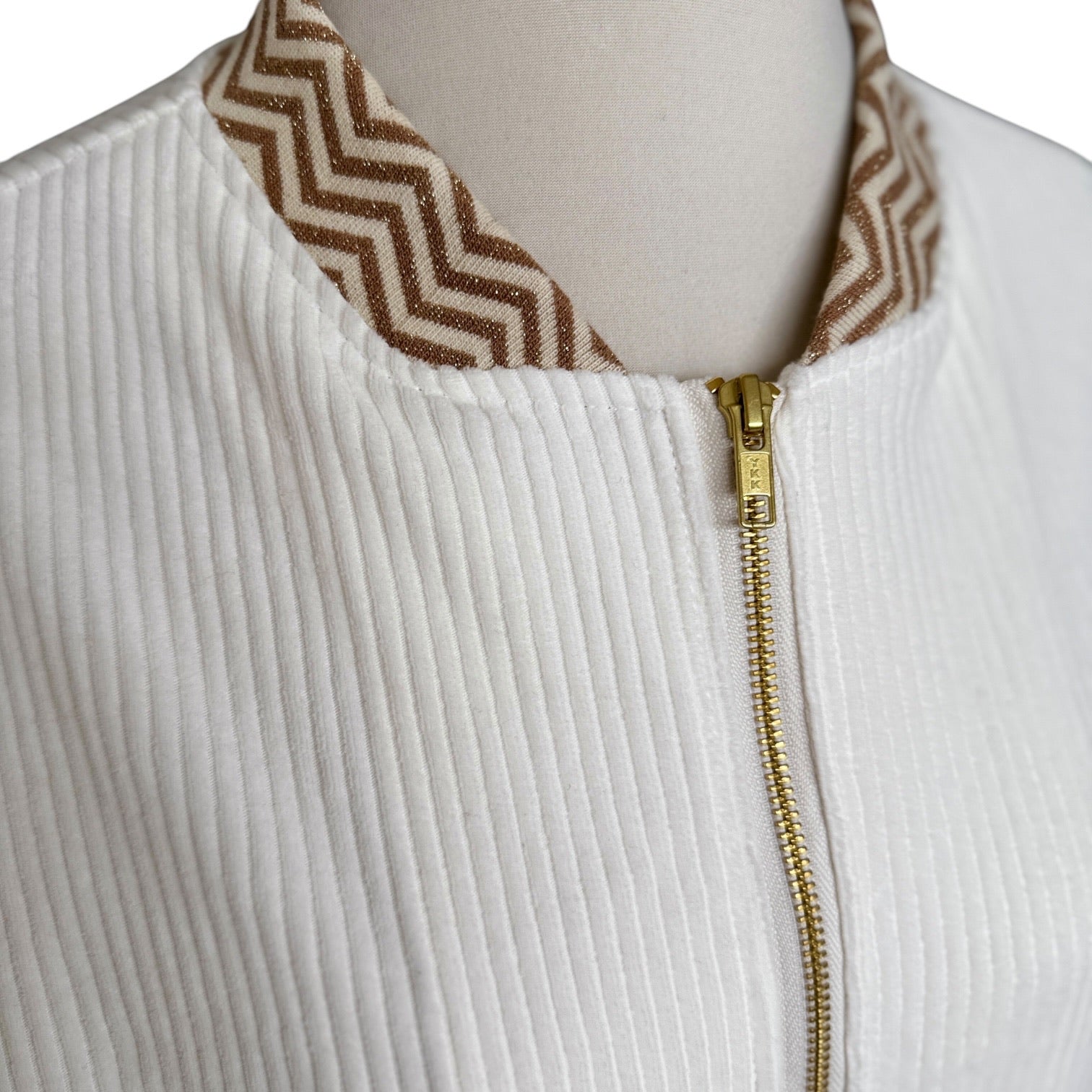 BIO Damen Blouson Cord Jersey wollweiss