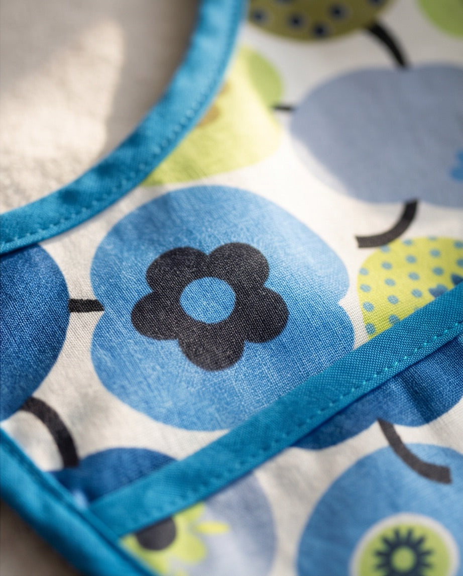 Baby Lätzli mini Äpfel blau