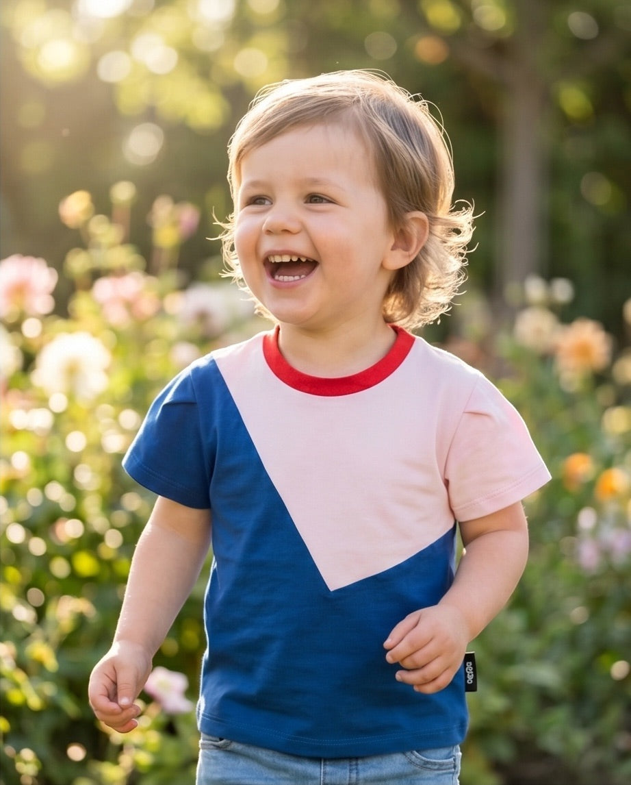 BIO T-Shirt blau/rosa
