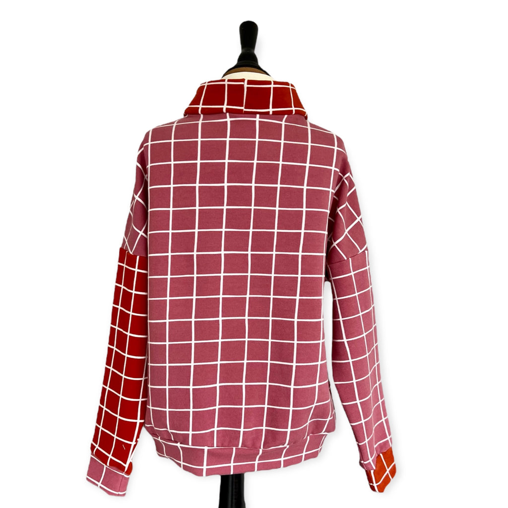 BIO Sweatpullover Grid pink