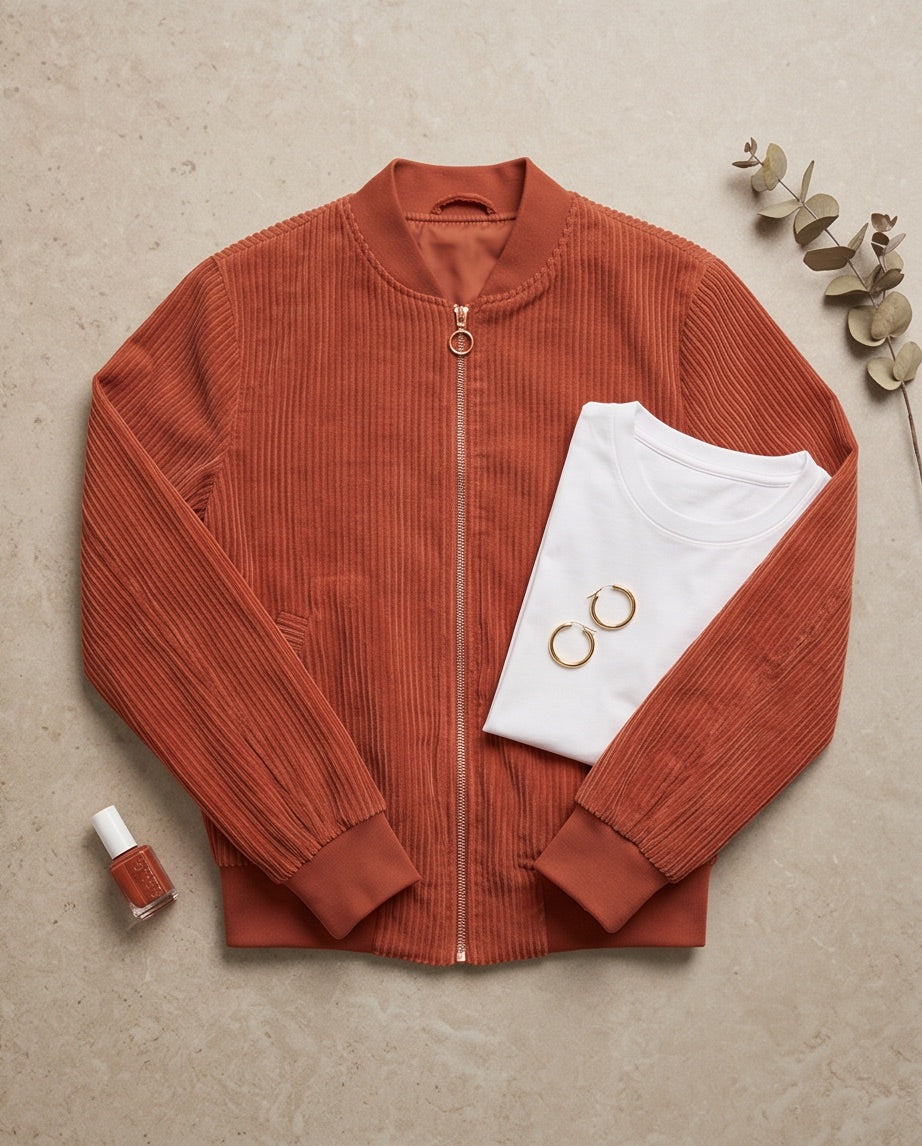 BIO Damen Blouson Cord Jersey hellrost