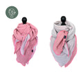 BIO Musselin Dreieckstuch rosa/hellgrau