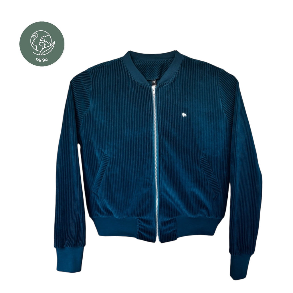 BIO Damen Blouson Cord Jersey petrol