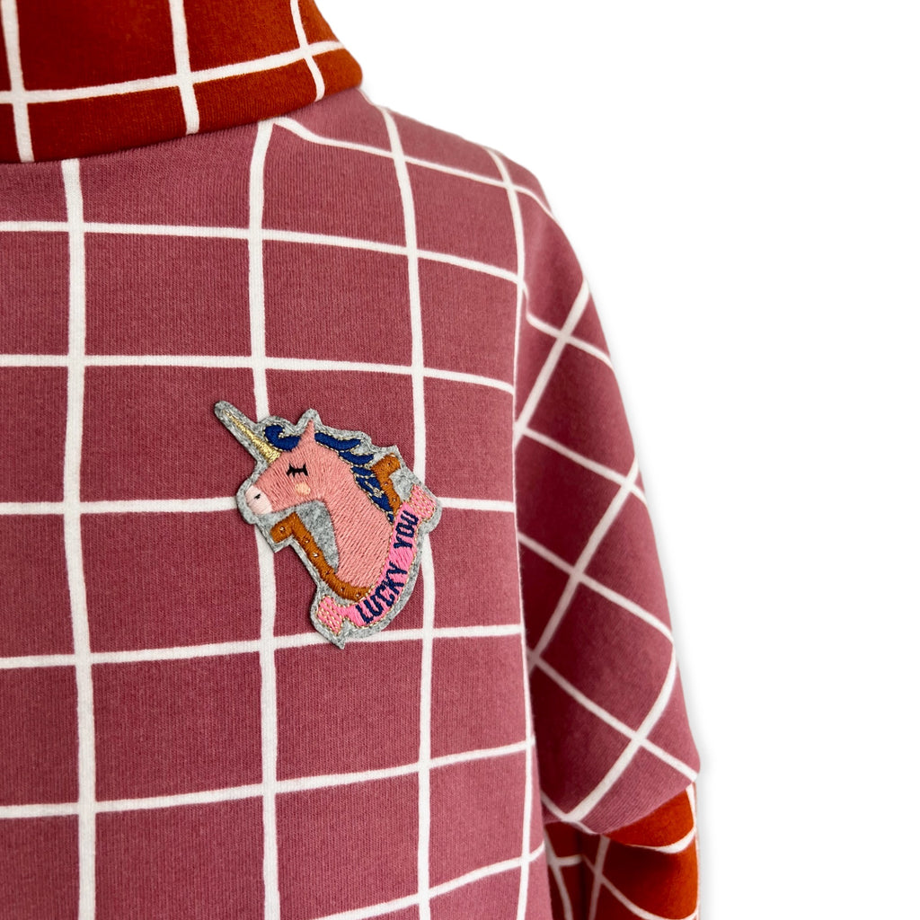 BIO Sweatpullover Grid pink