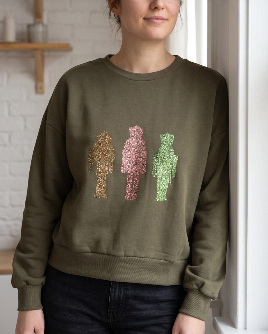 BIO Weihnachtspullover olive
