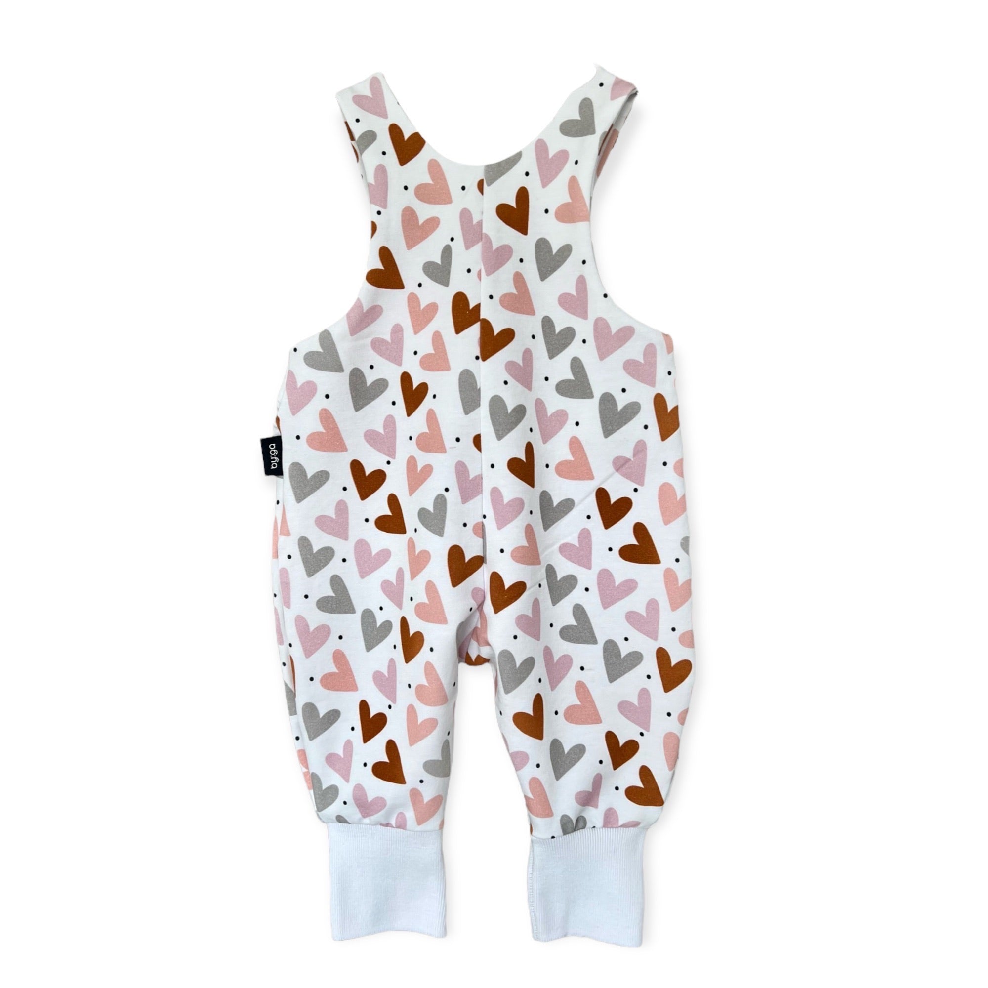 BIO Babyset Latzhose & Mütze Herzen
