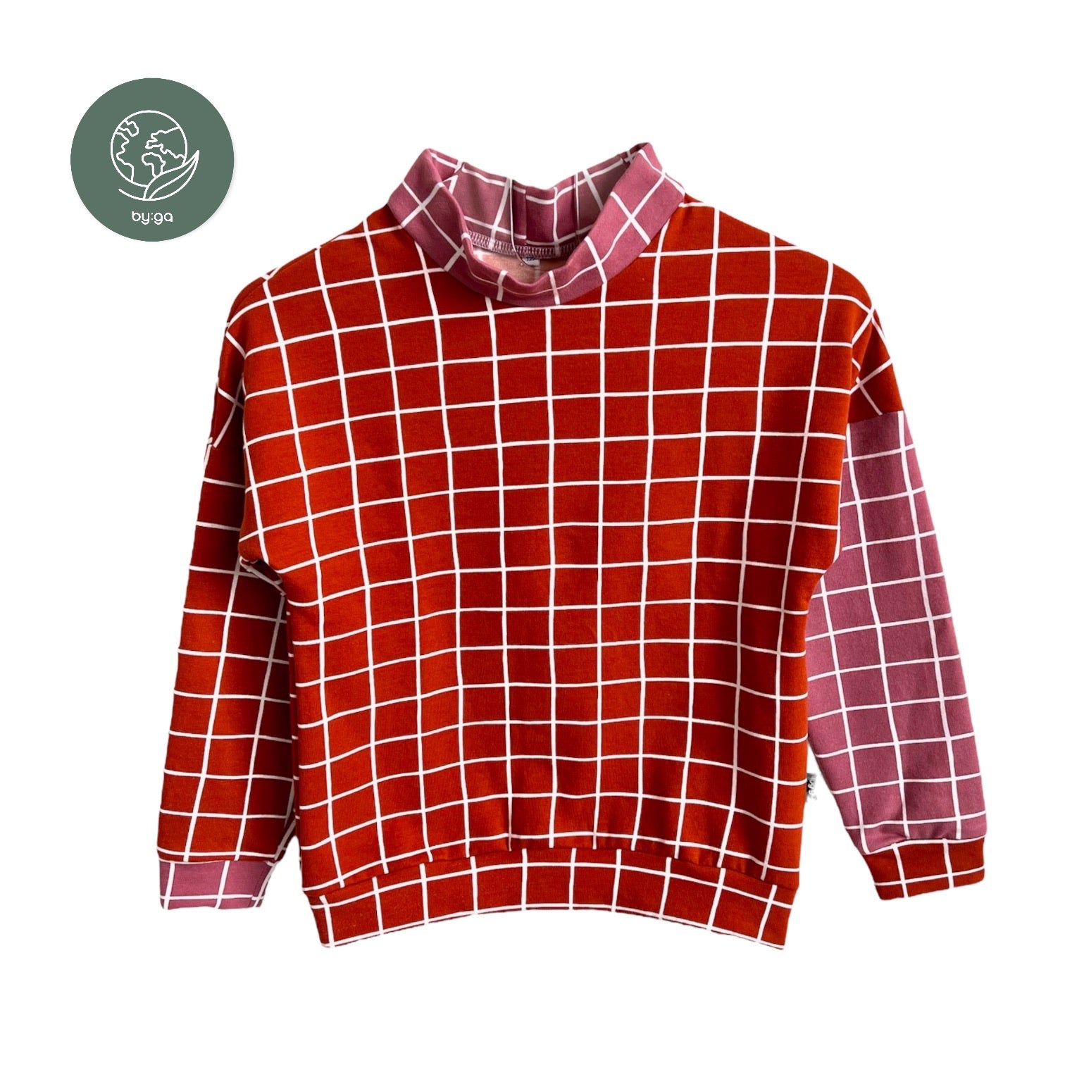 BIO Sweatpullover Grid orange