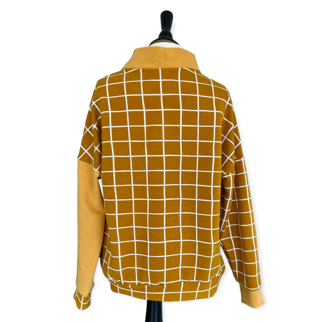 BIO Sweatpullover Grid gelb