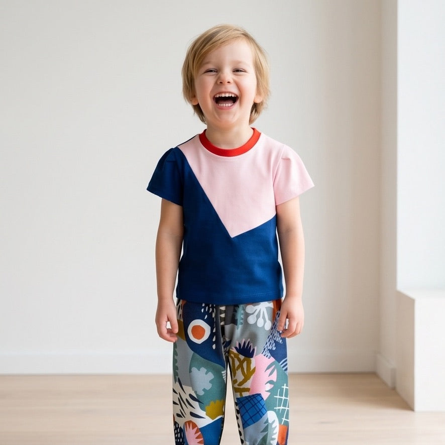 BIO T-Shirt blau/rosa