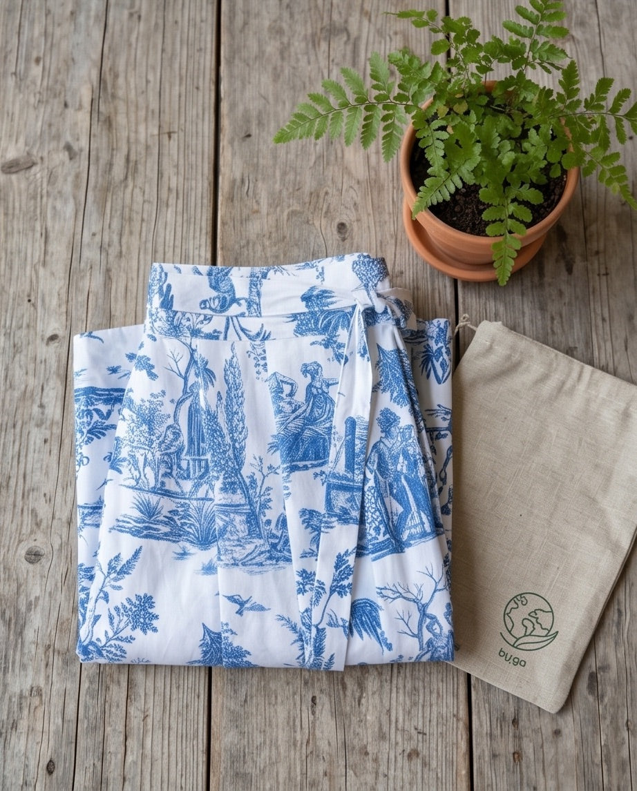 Wickelrock Toile blau weiss
