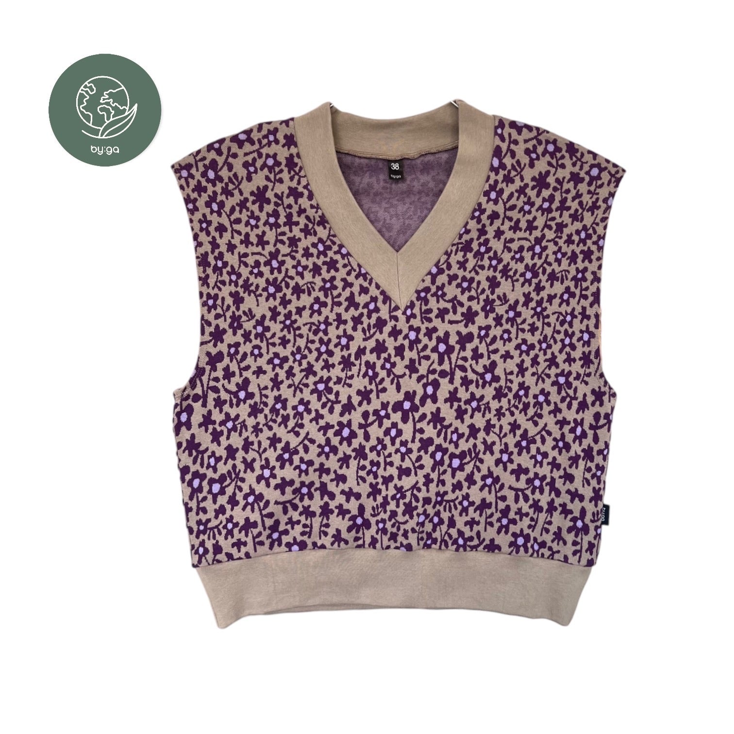 BIO Pullunder Blumen taupe violett