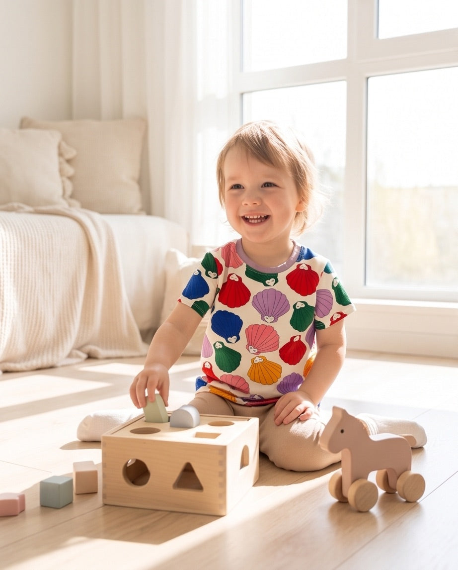 T-Shirt Muscheln bunt