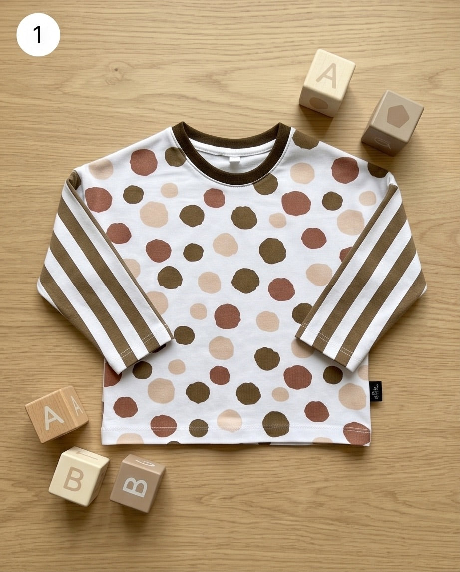 BIO Sweatshirt Punkte & Streifen