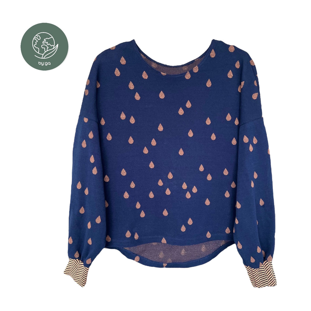 BIO Pullovershirt Tropfen, dunkelblau