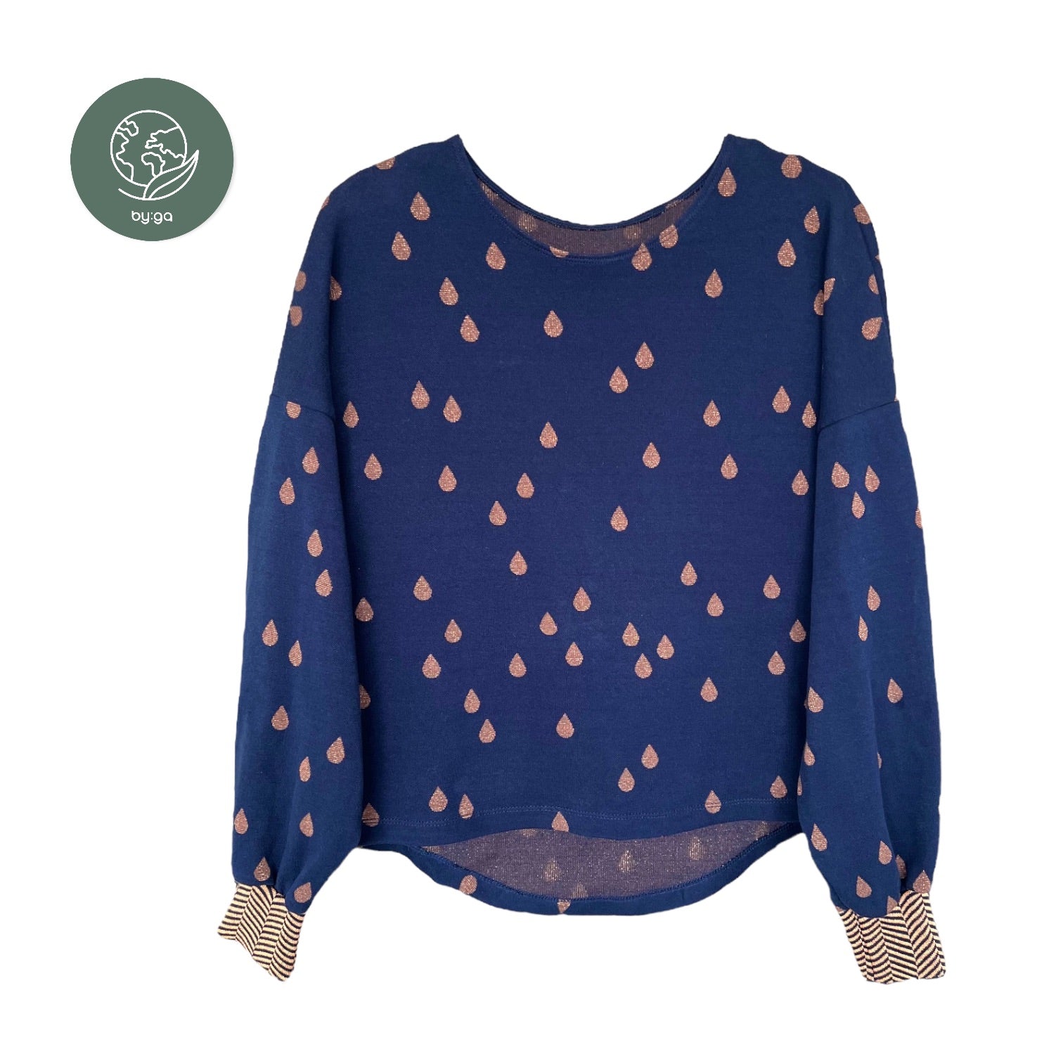 BIO Pullovershirt Tropfen, dunkelblau